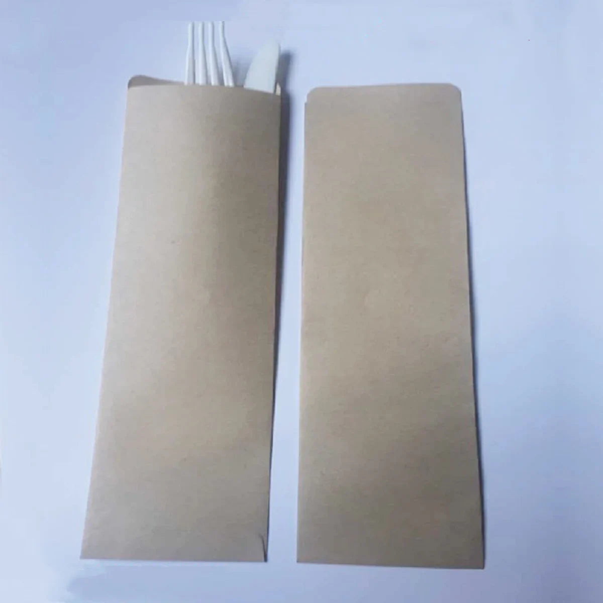 100pcs Paper Cutlery Bags Utensil Pouches for Restaurant
