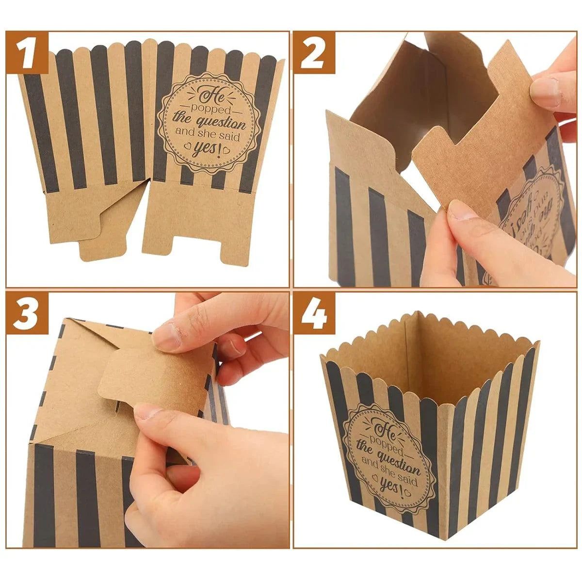 Disposable Paper Popcorn Boxes 48PCS