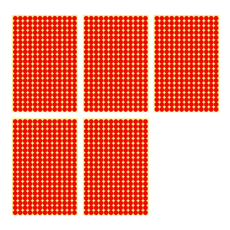 8/13/25/50mm Round Sticker Dots Adhesive Labels Warm-toned