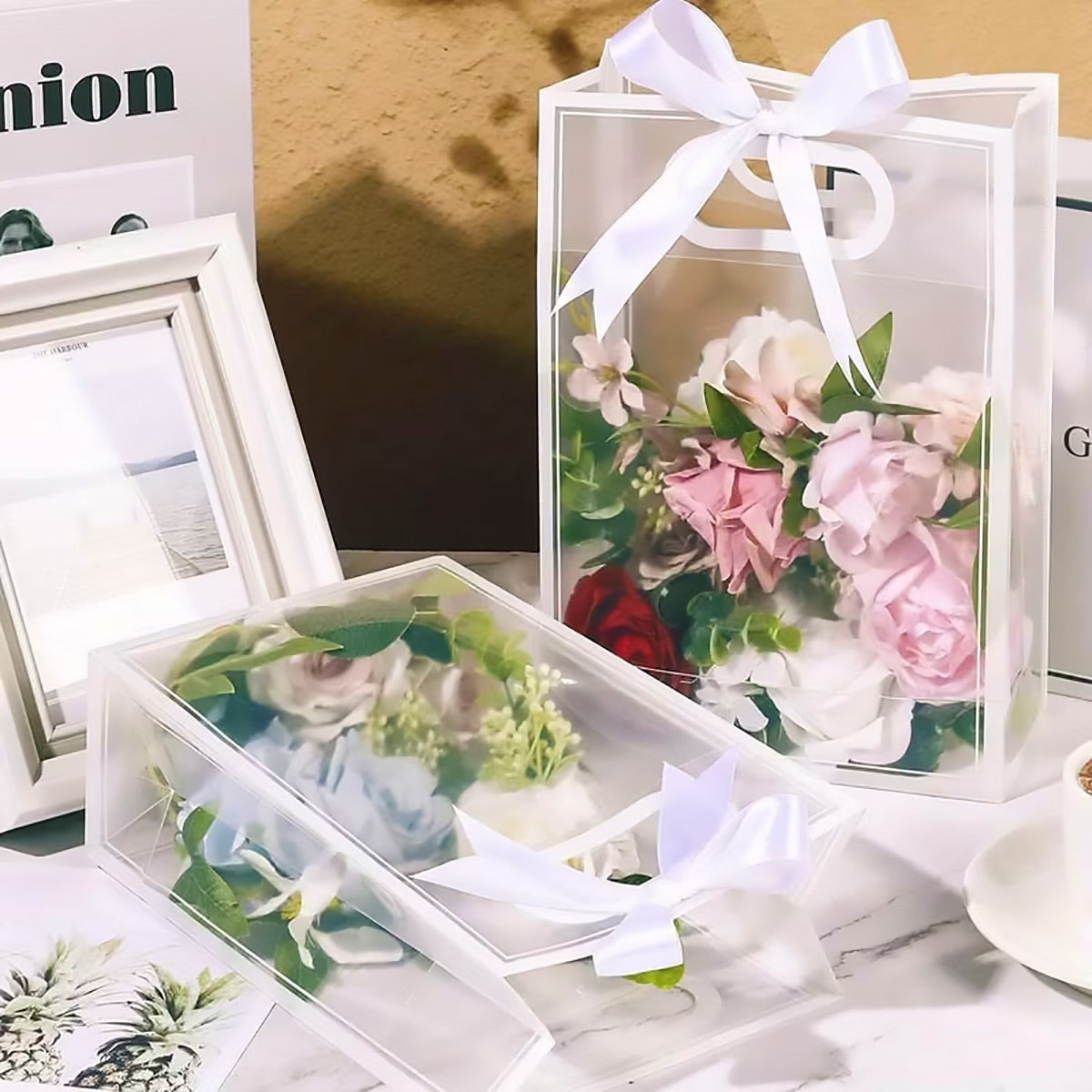 20PCS Clear PP Plastic Gift Bags with Handles for Party Favors