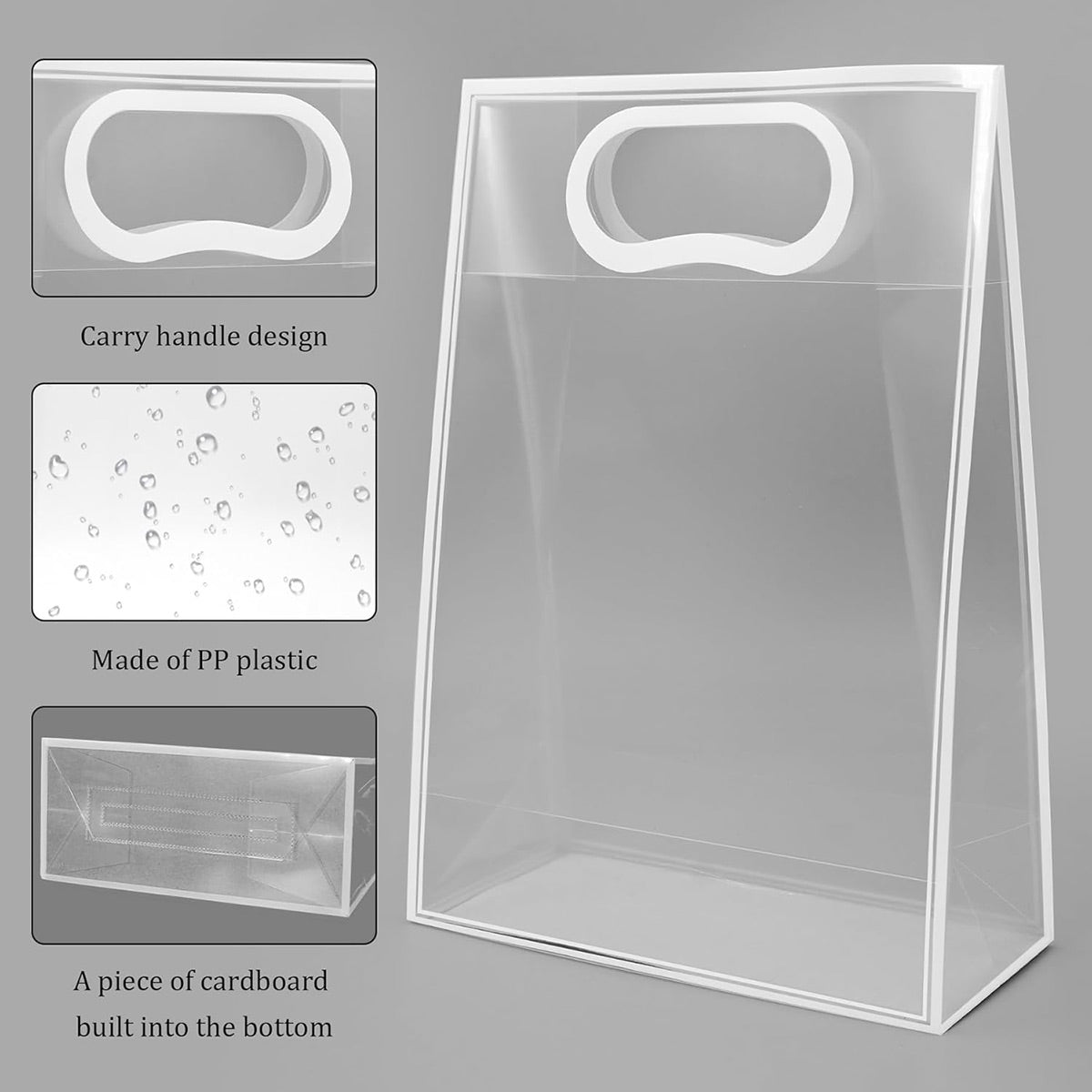 20PCS Clear PP Plastic Gift Bags with Handles for Party Favors