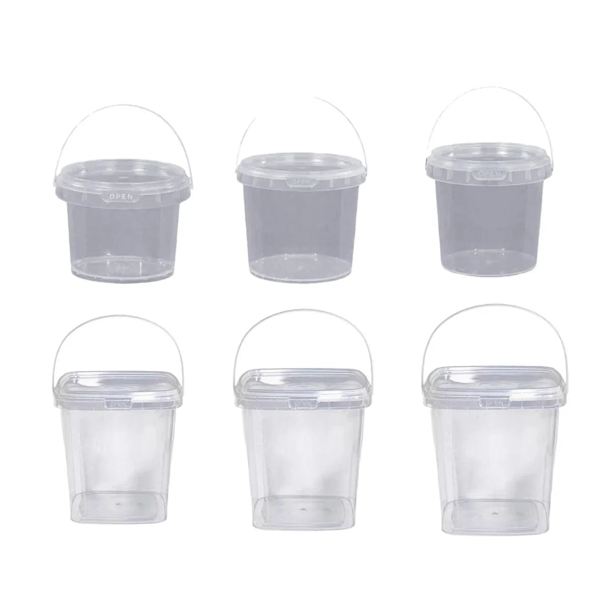 Plastic Round Bucket with Lid 20PCS
