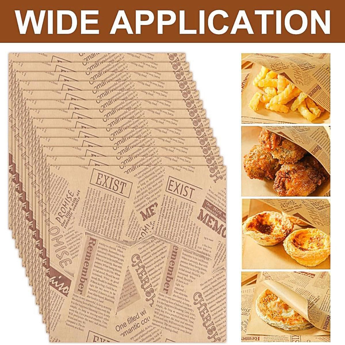 Disposable Kraft Paper Hamburger Pouch 50PCS