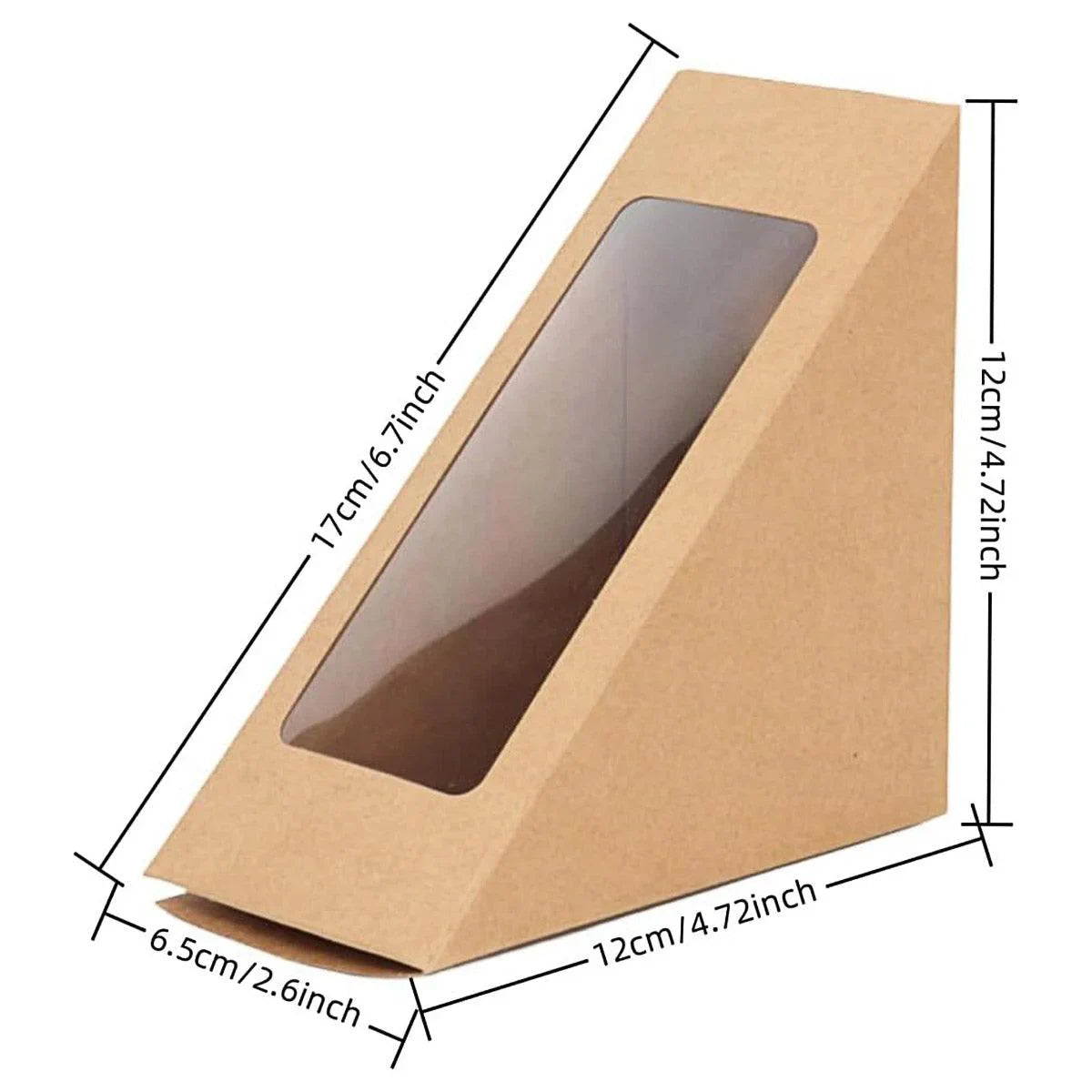 Sandwich Box Paper Container with Window 100PCS