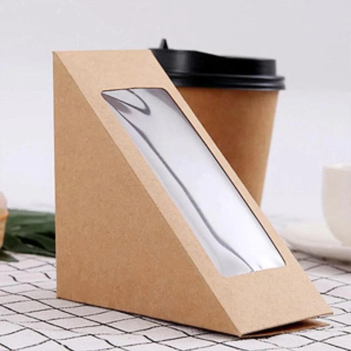 Sandwich Box Paper Container with Window 100PCS