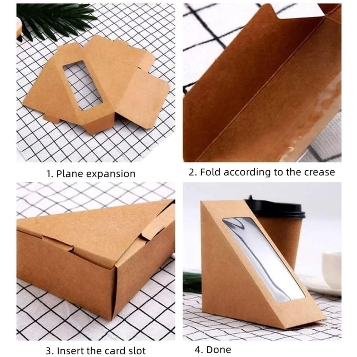 Sandwich Box Paper Container with Window 100PCS