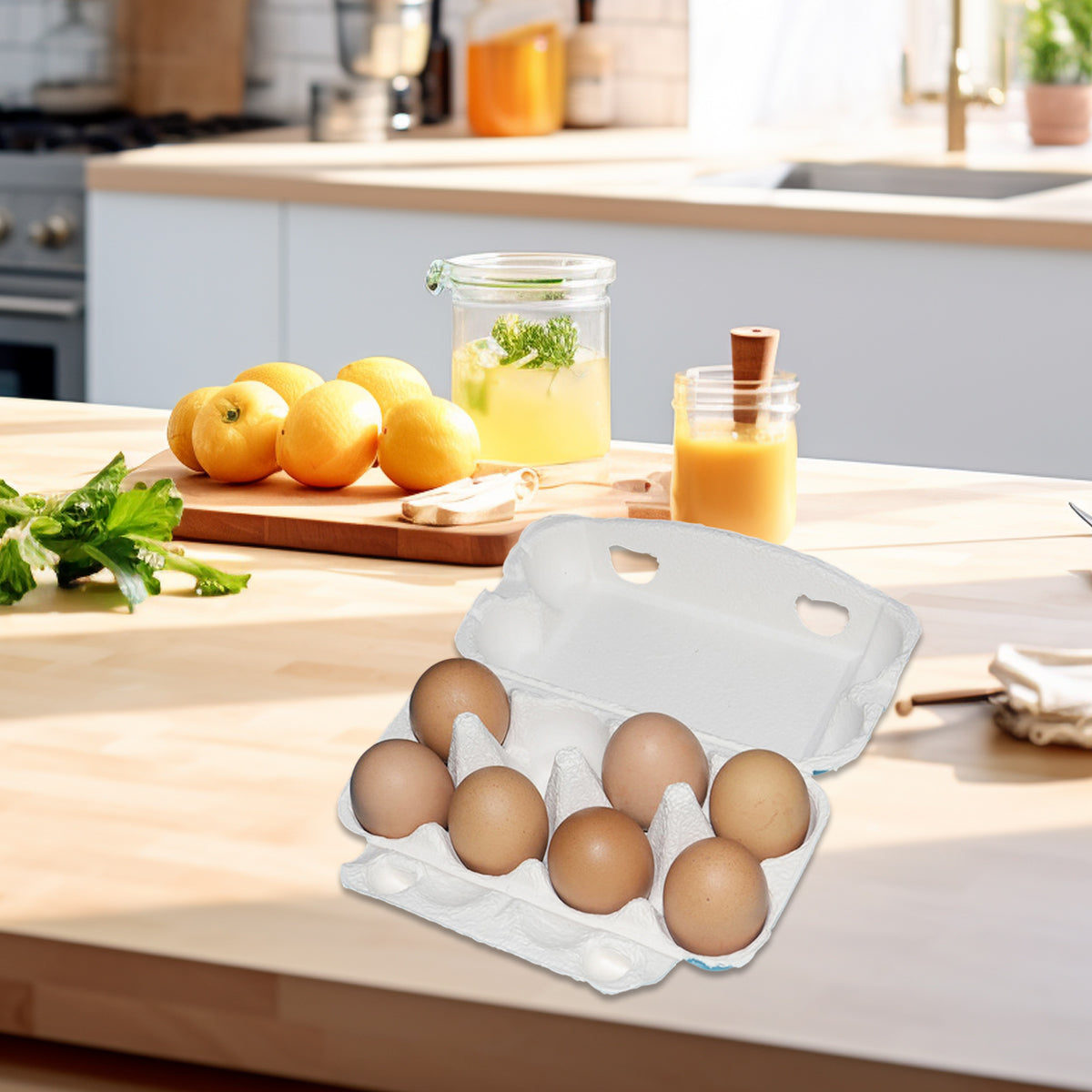 200PCS 8 Slot Paper Egg Trays Molded Pulp Egg Packaging Trays