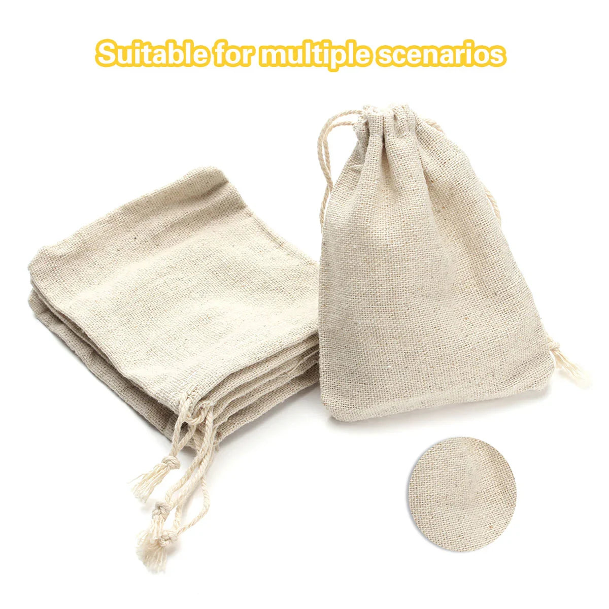 Drawstring Burlap Bag 8*10cm 10PCS Natural