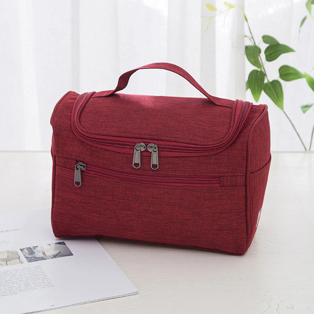 Travel Size Zipper Closure Toiletry Bag 1pc