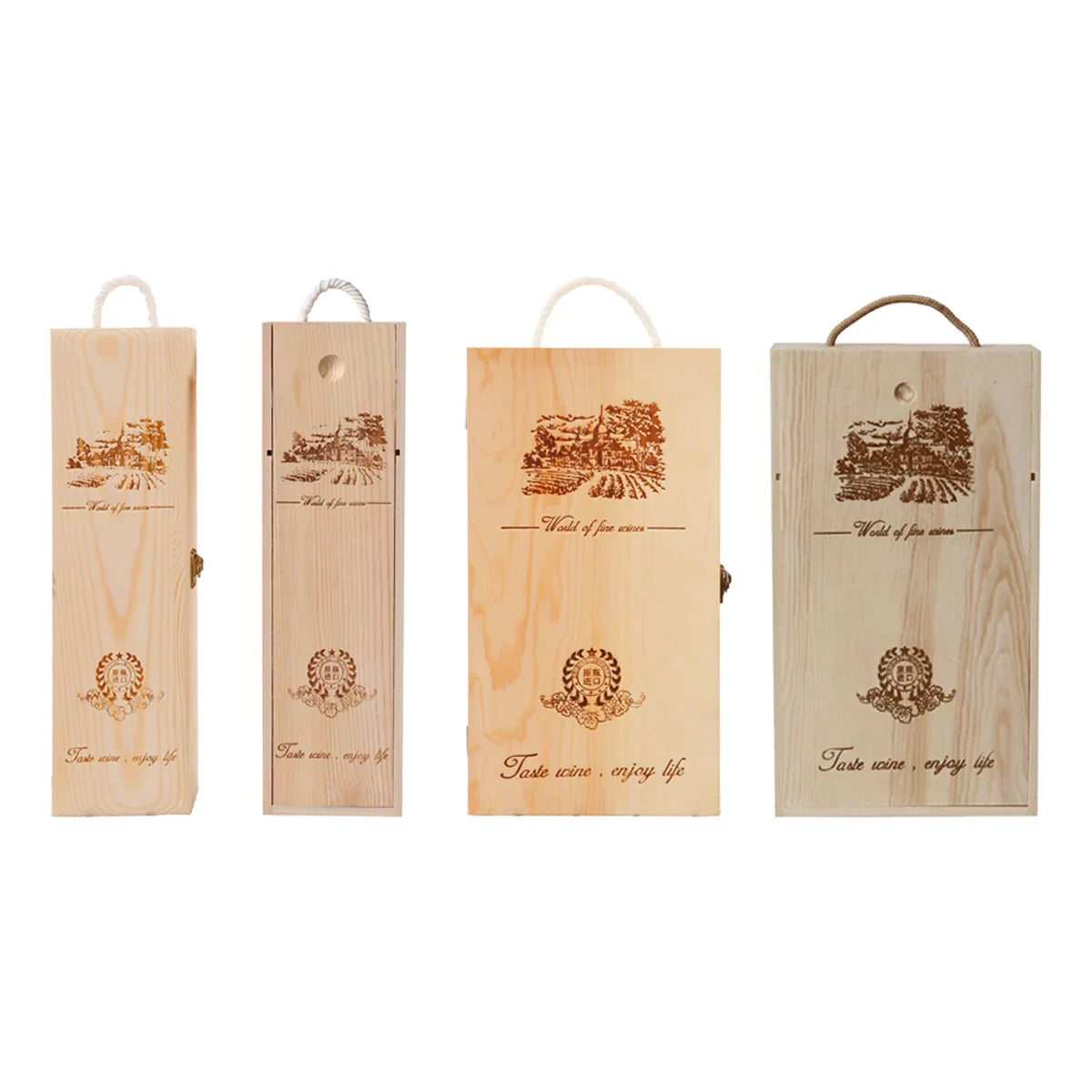Red Wine Wooden Gift Box 6PCS Pull-out