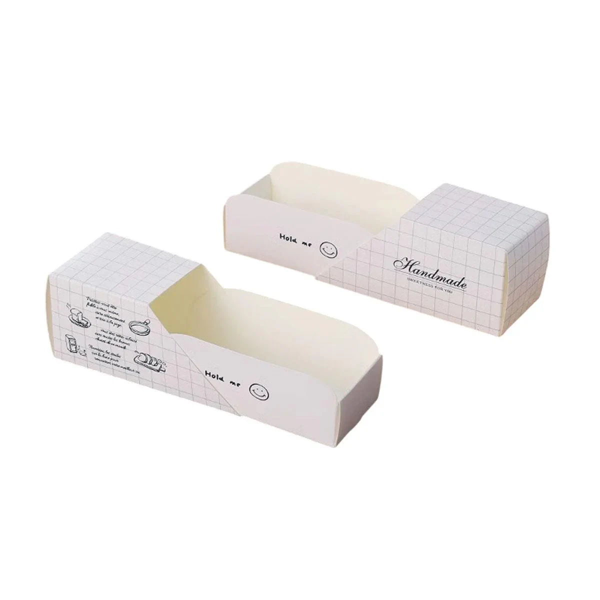 Sandwich Packing Box Paper Tray Takeaway Food Storage 50PCS