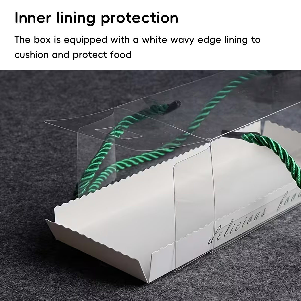 20PCS Transparent Rectangle Blister Bakery Boxes with Handle