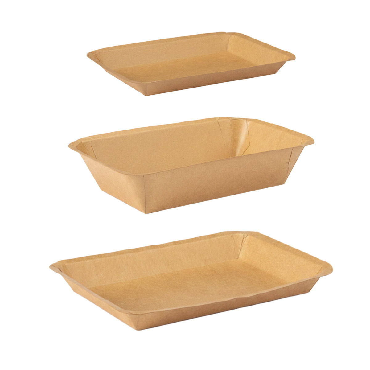 100PCS Kraft Paper Plates Food Grade Water Oil Resistant Lunch Boxes