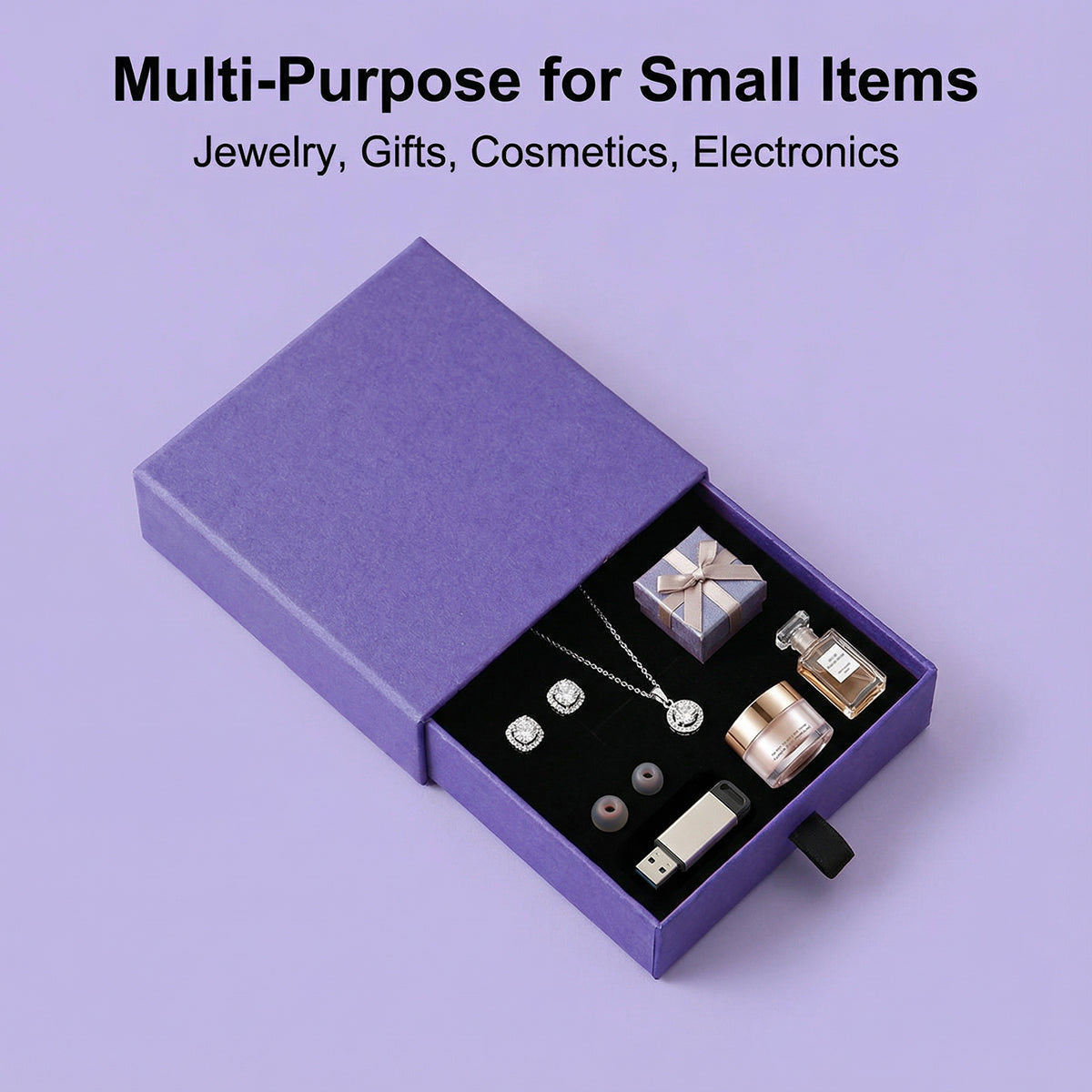 10PCS Drawer Jewelry Storage Boxes 9x9x3cm Velvet Organizer