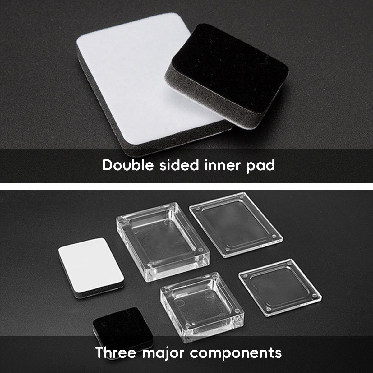 5PCS Acrylic Transparent Jewelry Display Case with Magnetic Cushion