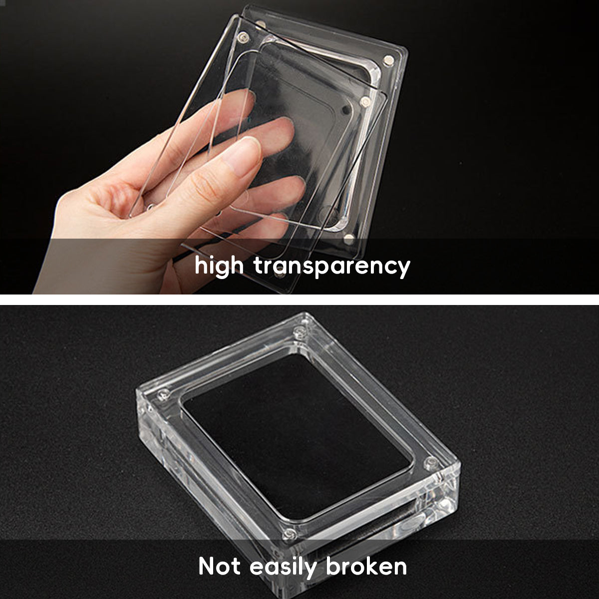 5PCS Acrylic Transparent Jewelry Display Case with Magnetic Cushion