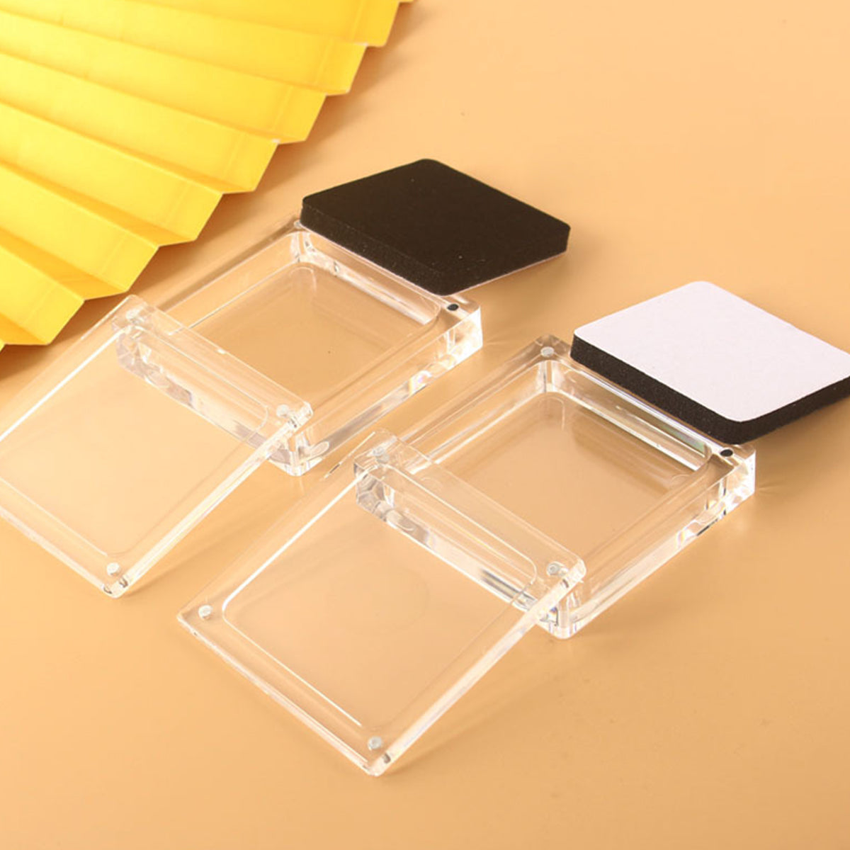 5PCS Acrylic Transparent Jewelry Display Case with Magnetic Cushion