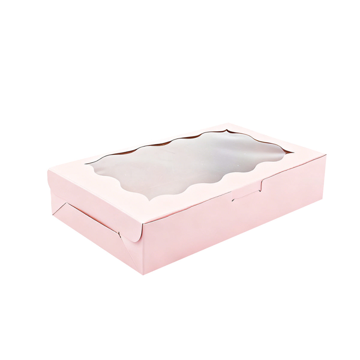 50PCS Kraft Cake Boxes with Clear Window Large Capacity Food-Grade Packaging