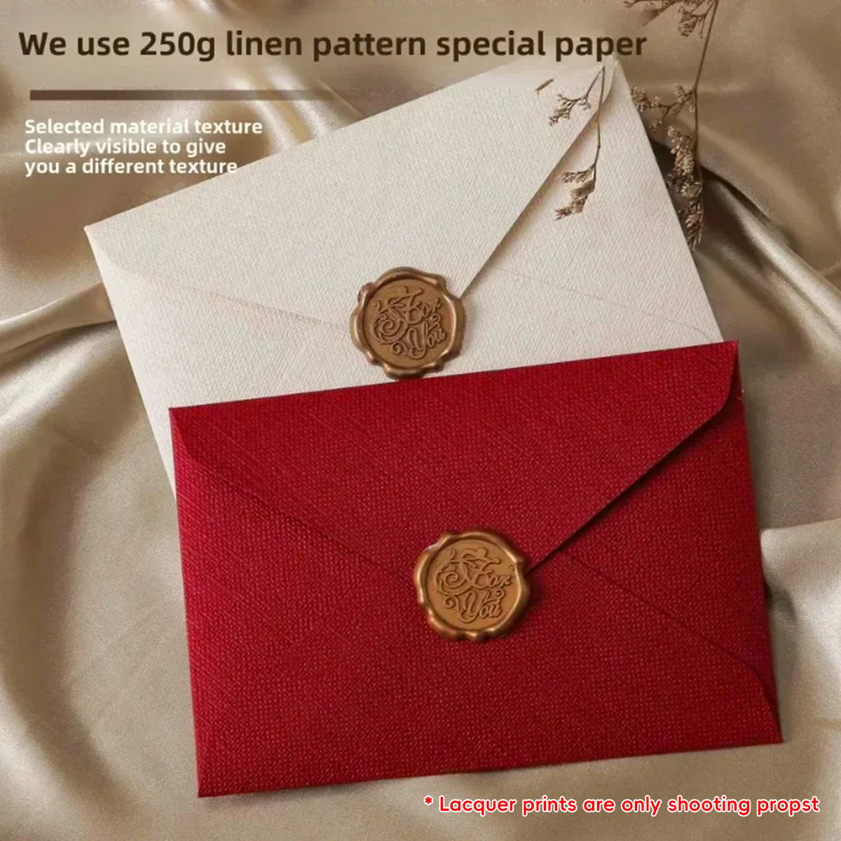 30PCS Thickened Linen Envelopes 250gsm for Invitation Cards