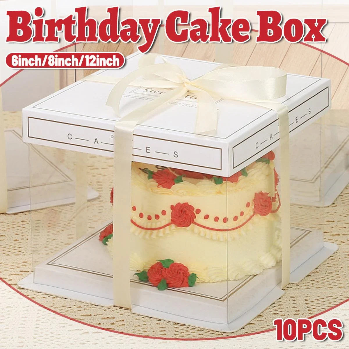 Clear Cake Food Packaging Box 10PCS