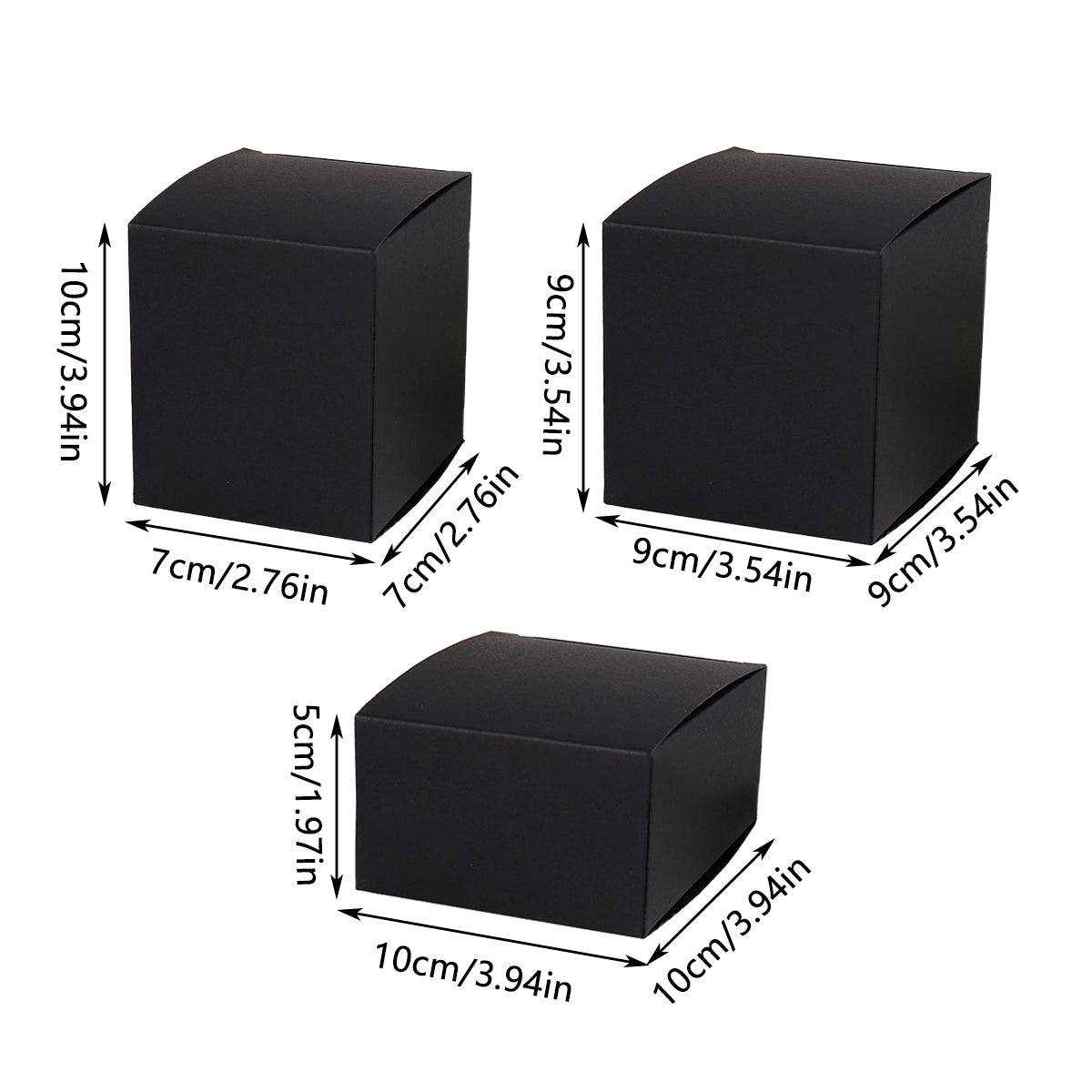 20PCS Black Cardboard Boxes Foldable Packaging for Essential Oil Bottles