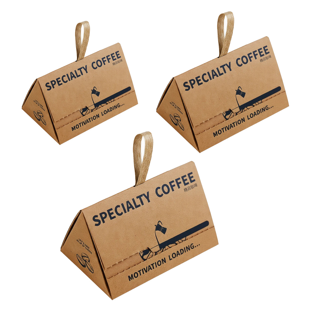 10PCS Triangle Gift Coffee Boxes Kraft Party Favor Wedding Packaging
