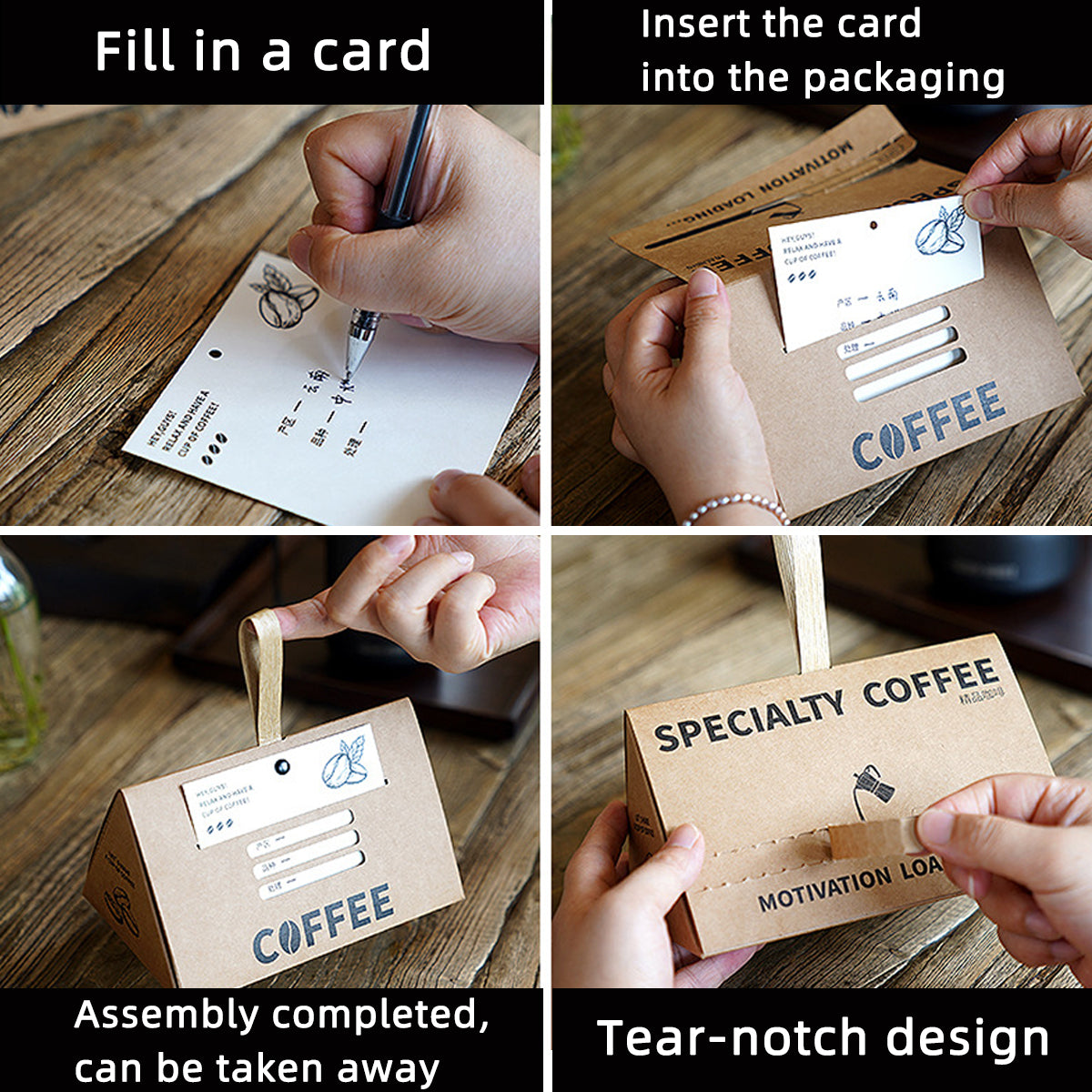 10PCS Triangle Gift Coffee Boxes Kraft Party Favor Wedding Packaging
