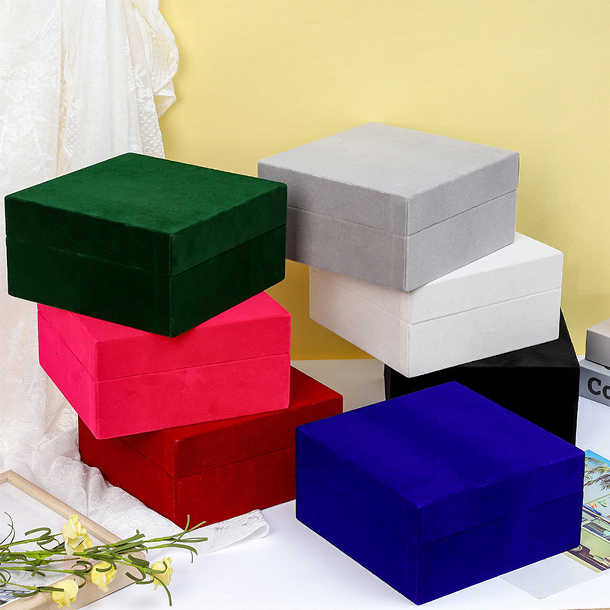 Velvet Wooden Gift Box Luxurious Multi-Colour 1PC