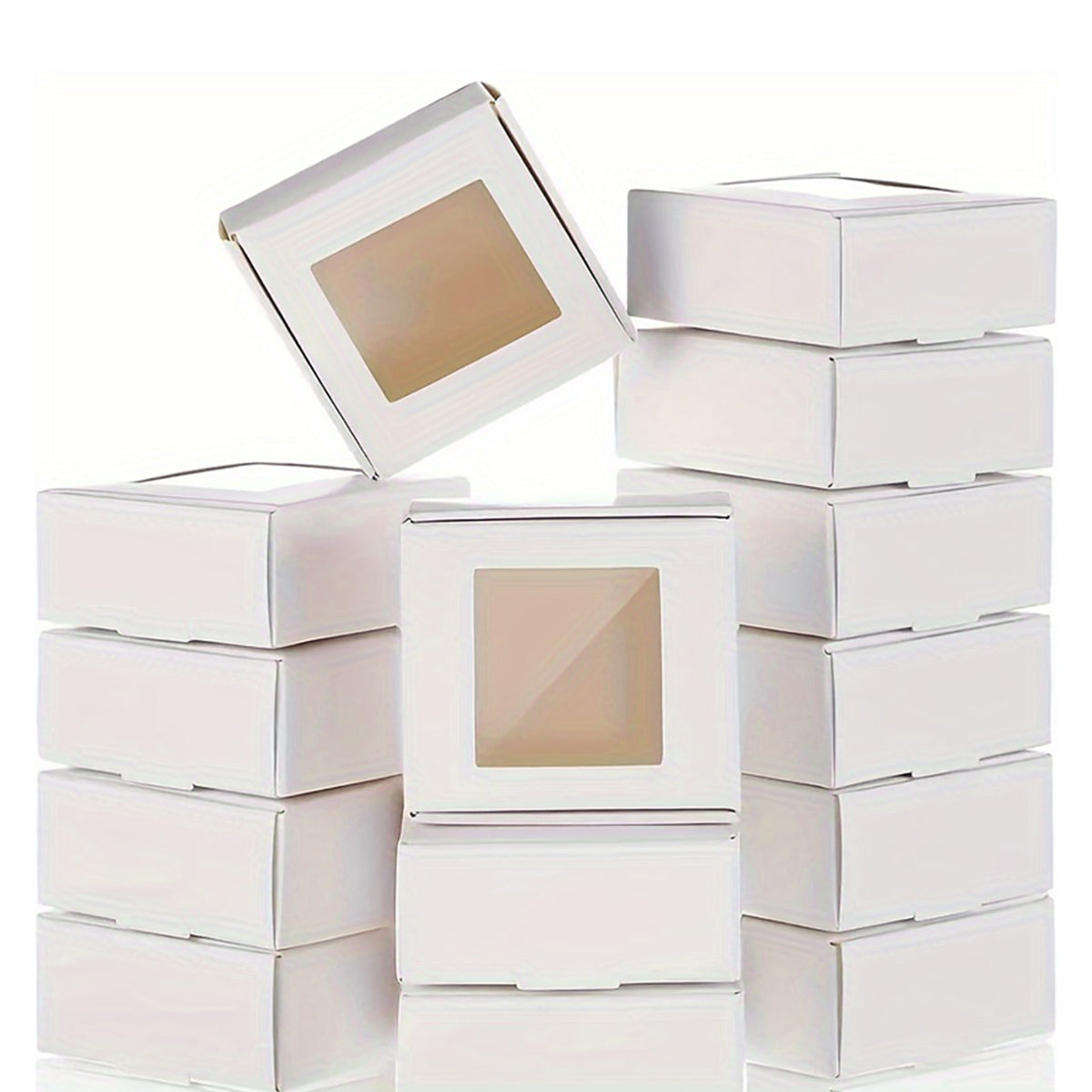 40PCS Kraft Gift Boxes with Clear Window Small Jewelry Party Favor Boxes