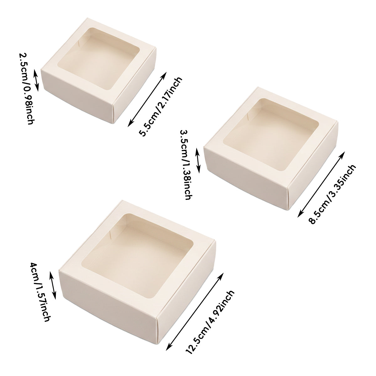 40PCS Kraft Gift Boxes with Clear Window Small Jewelry Party Favor Boxes