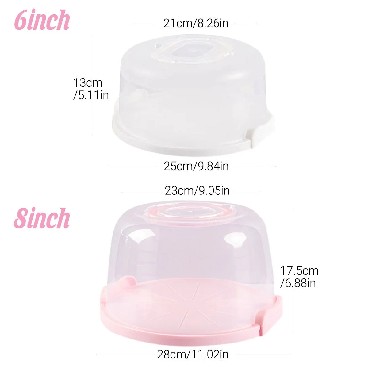 Reusable PP Portable Cake Box Transparent 1Piece