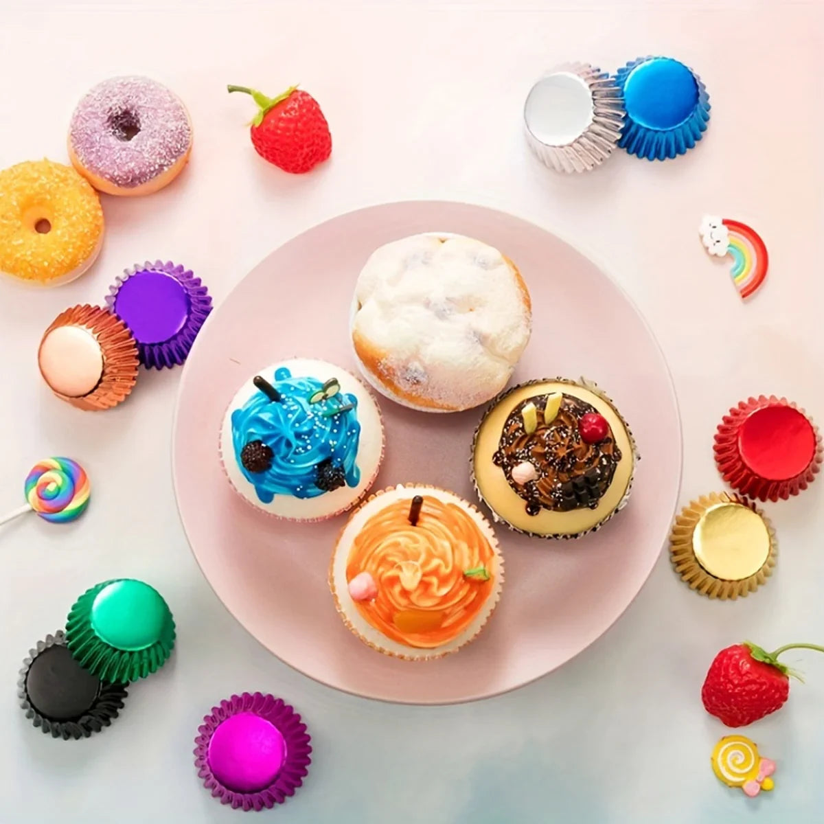 200pcs Colored Baking Paper Cupcake Muffin Liners