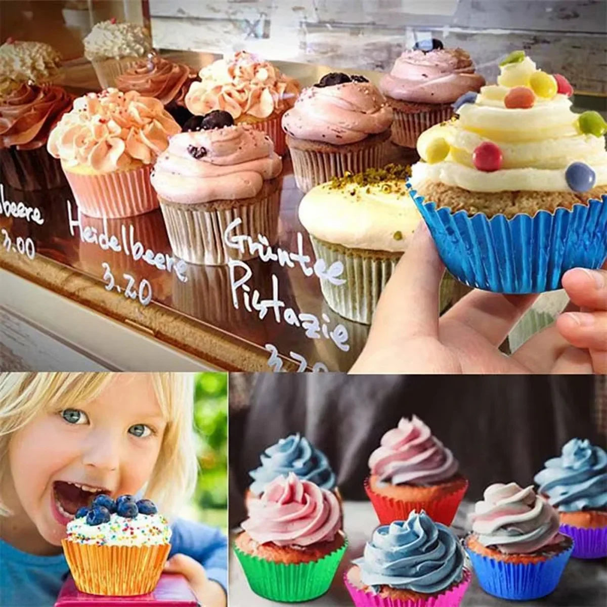 200pcs Colored Baking Paper Cupcake Muffin Liners