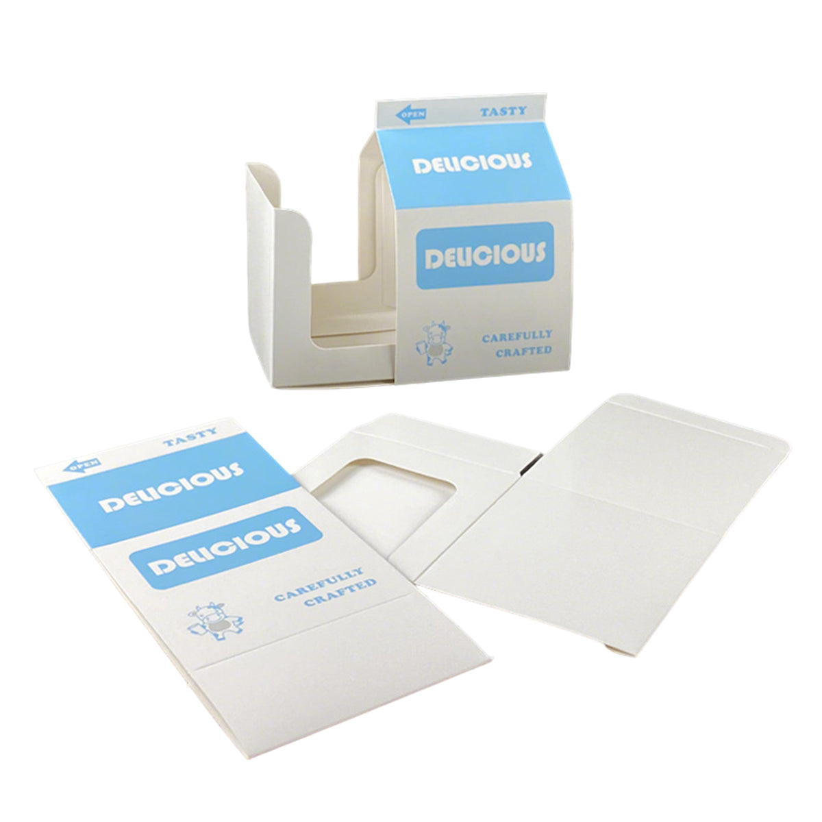 50 PCS Milk Carton Shaped Pastry Box for Bread Croissant Soufflé Cake Food Safe