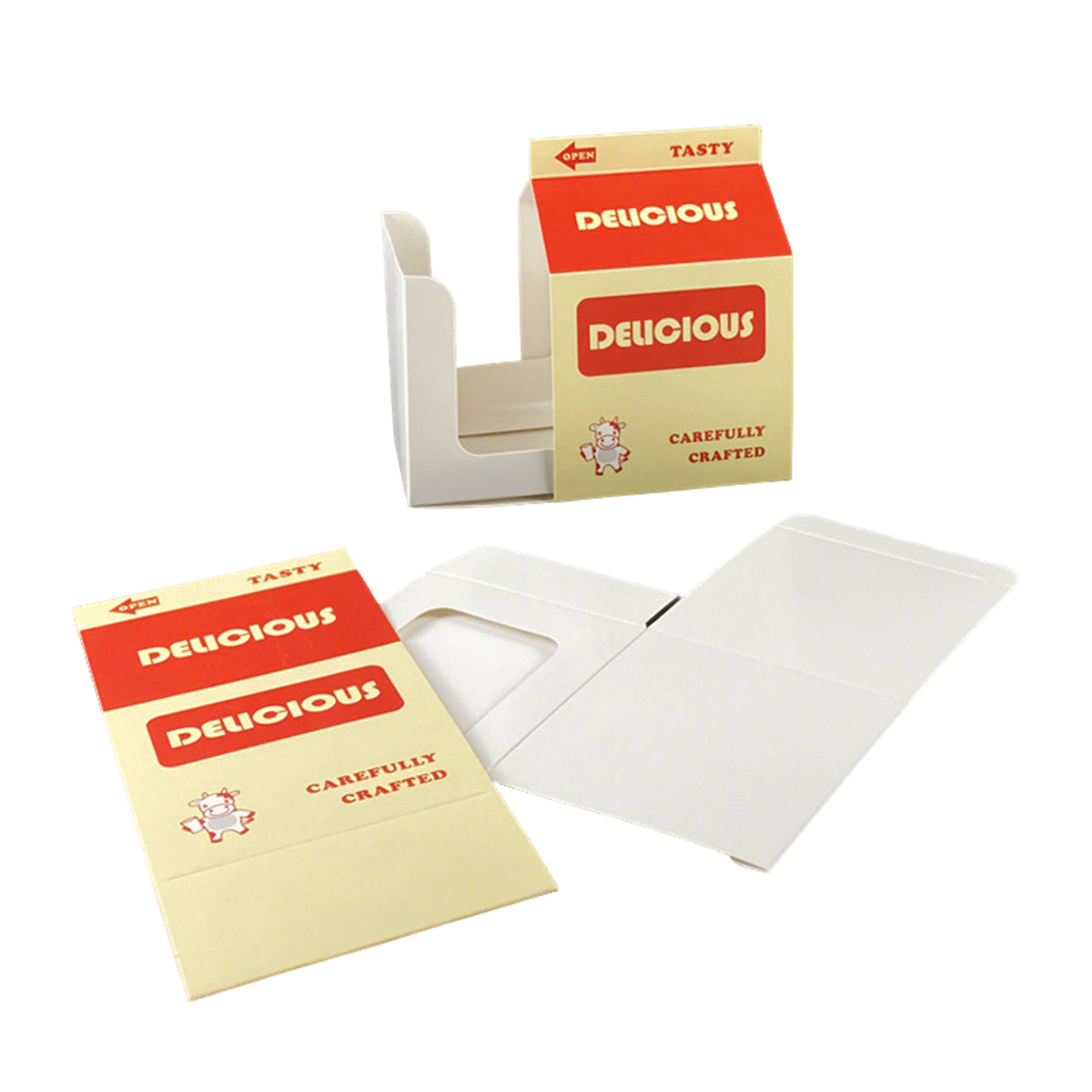 50 PCS Milk Carton Shaped Pastry Box for Bread Croissant Soufflé Cake Food Safe