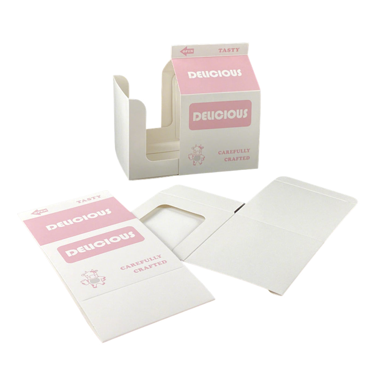 50 PCS Milk Carton Shaped Pastry Box for Bread Croissant Soufflé Cake Food Safe