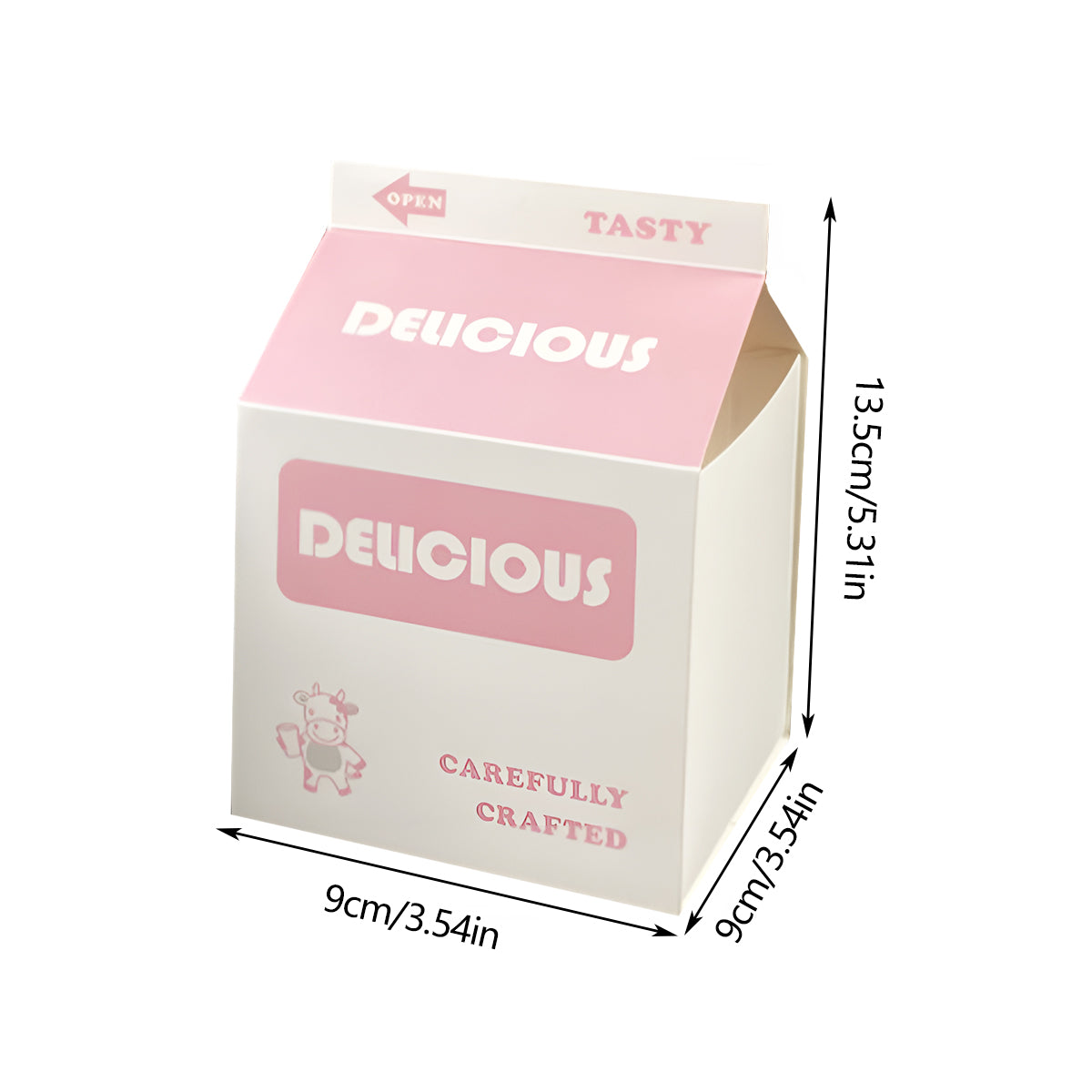 50 PCS Milk Carton Shaped Pastry Box for Bread Croissant Soufflé Cake Food Safe