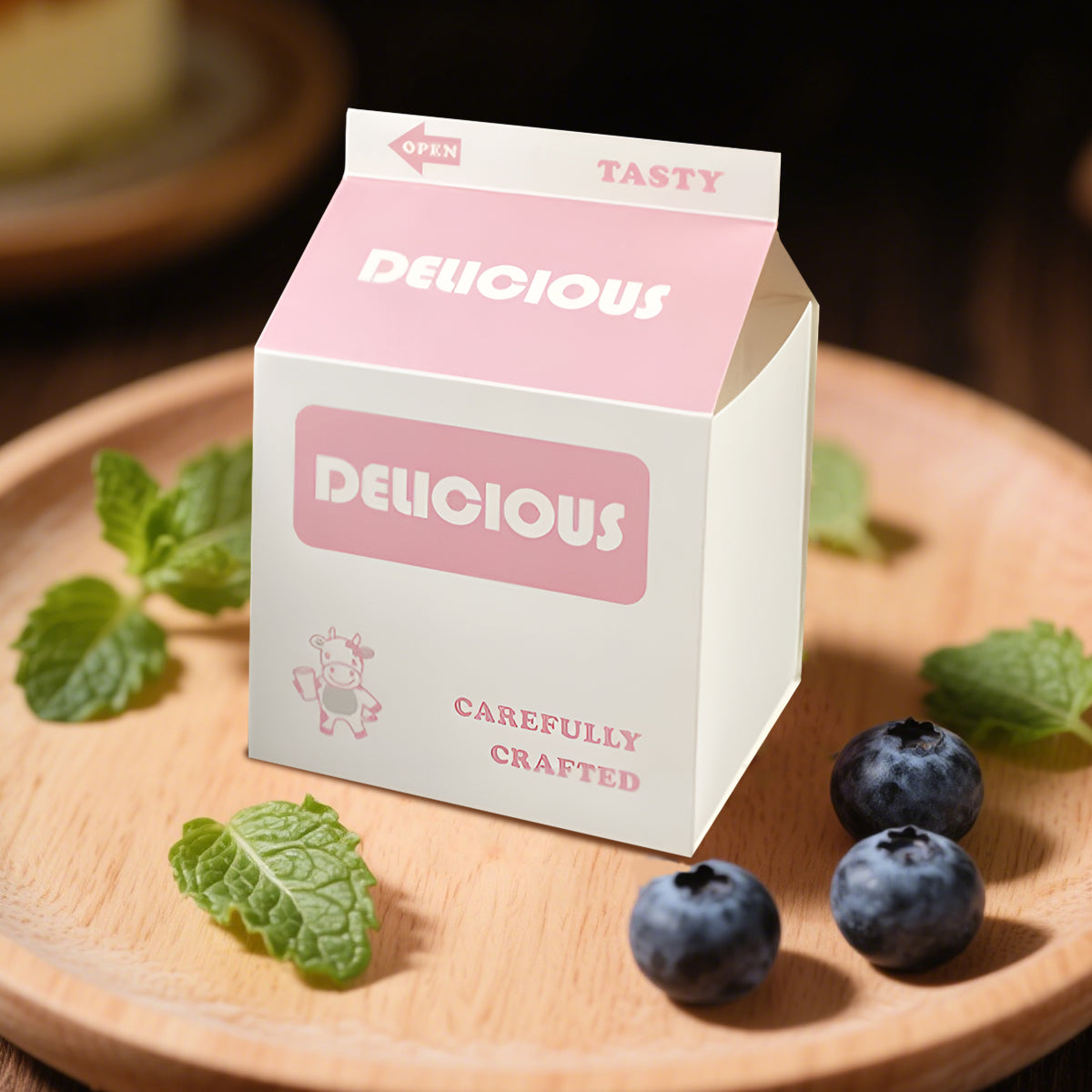 50 PCS Milk Carton Shaped Pastry Box for Bread Croissant Soufflé Cake Food Safe