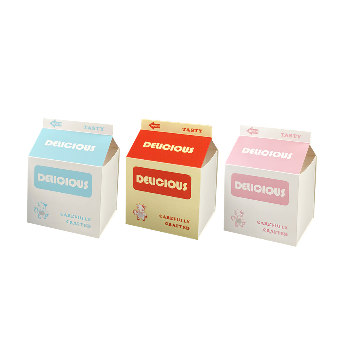 50 PCS Milk Carton Shaped Pastry Box for Bread Croissant Soufflé Cake Food Safe