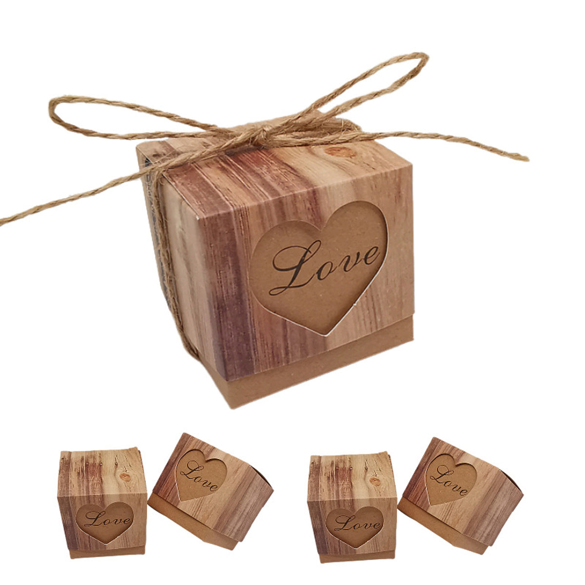 Kraft Paper Love Candy Box Wedding Gift Packaging 50PCS