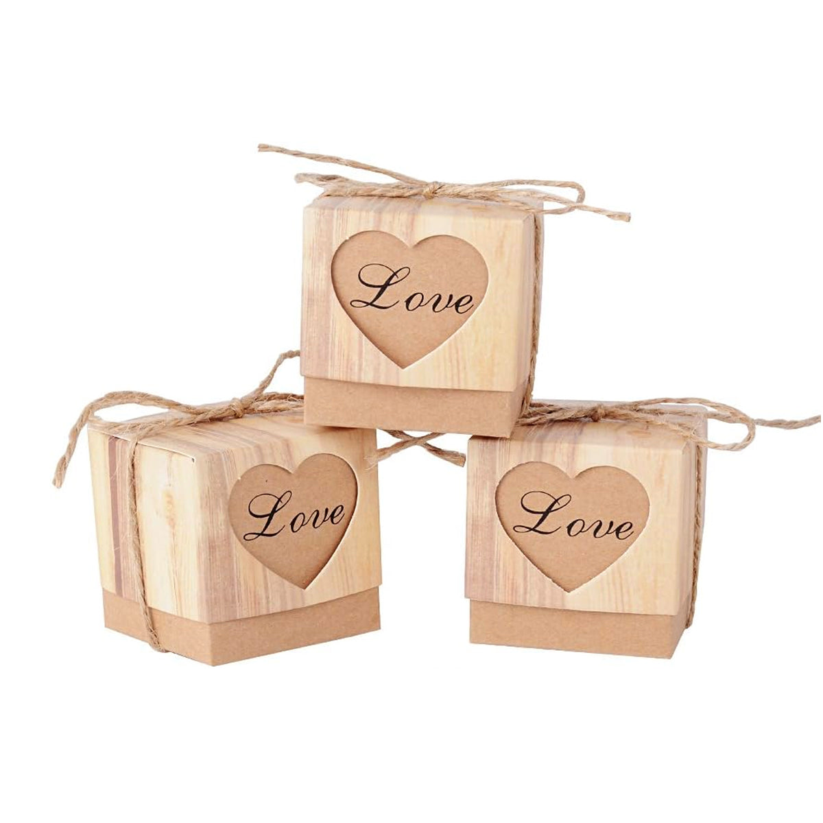 Kraft Paper Love Candy Box Wedding Gift Packaging 50PCS