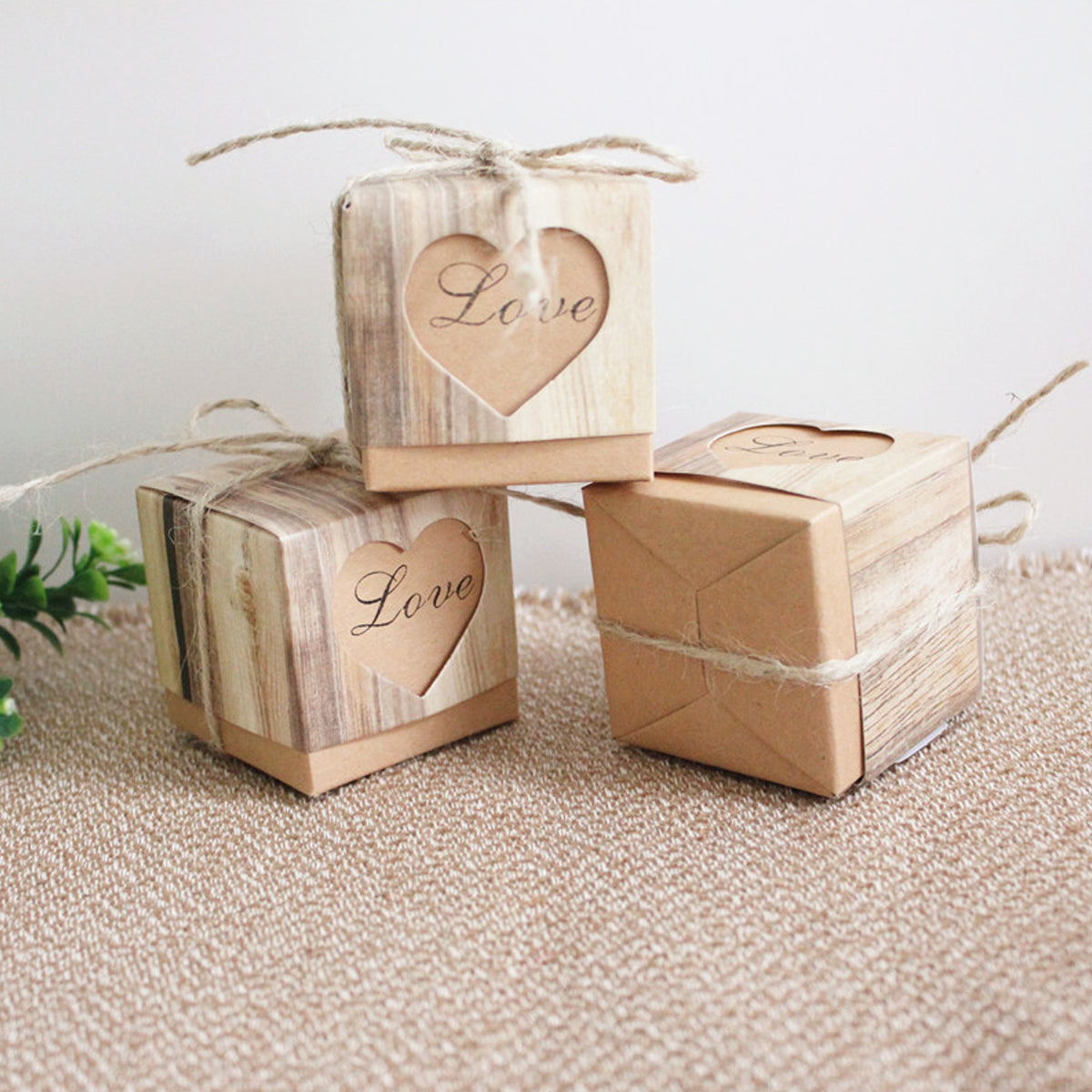 Kraft Paper Love Candy Box Wedding Gift Packaging 50PCS