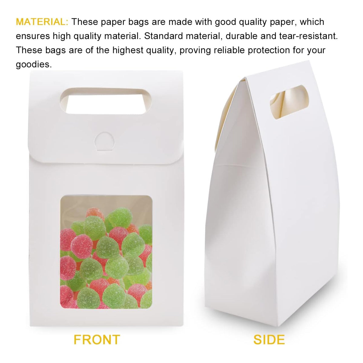 24PCS Kraft Gift Boxes with Clear Window Handle for Candy Packaging