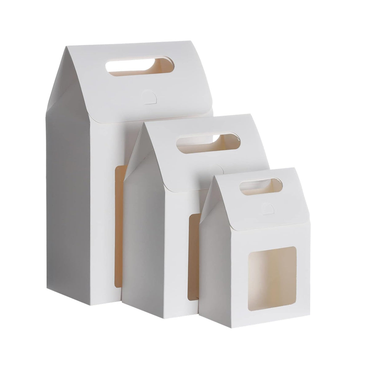 24 Pcs Handheld Kraft Paper Gift Boxes with Window for Wedding Packaging