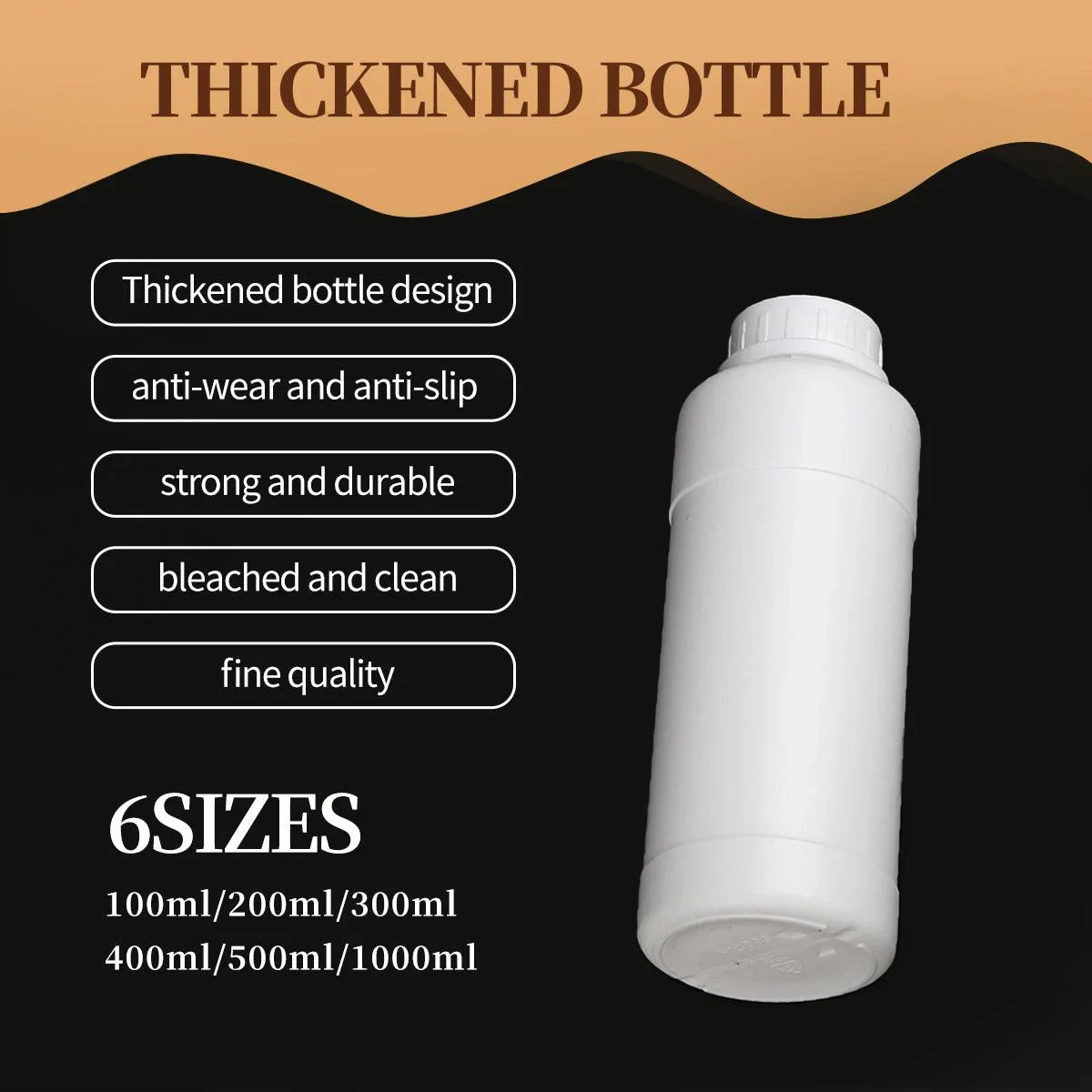 Chemical Bottle White Plastic Pesticide Reagent Bottle 50PCS
