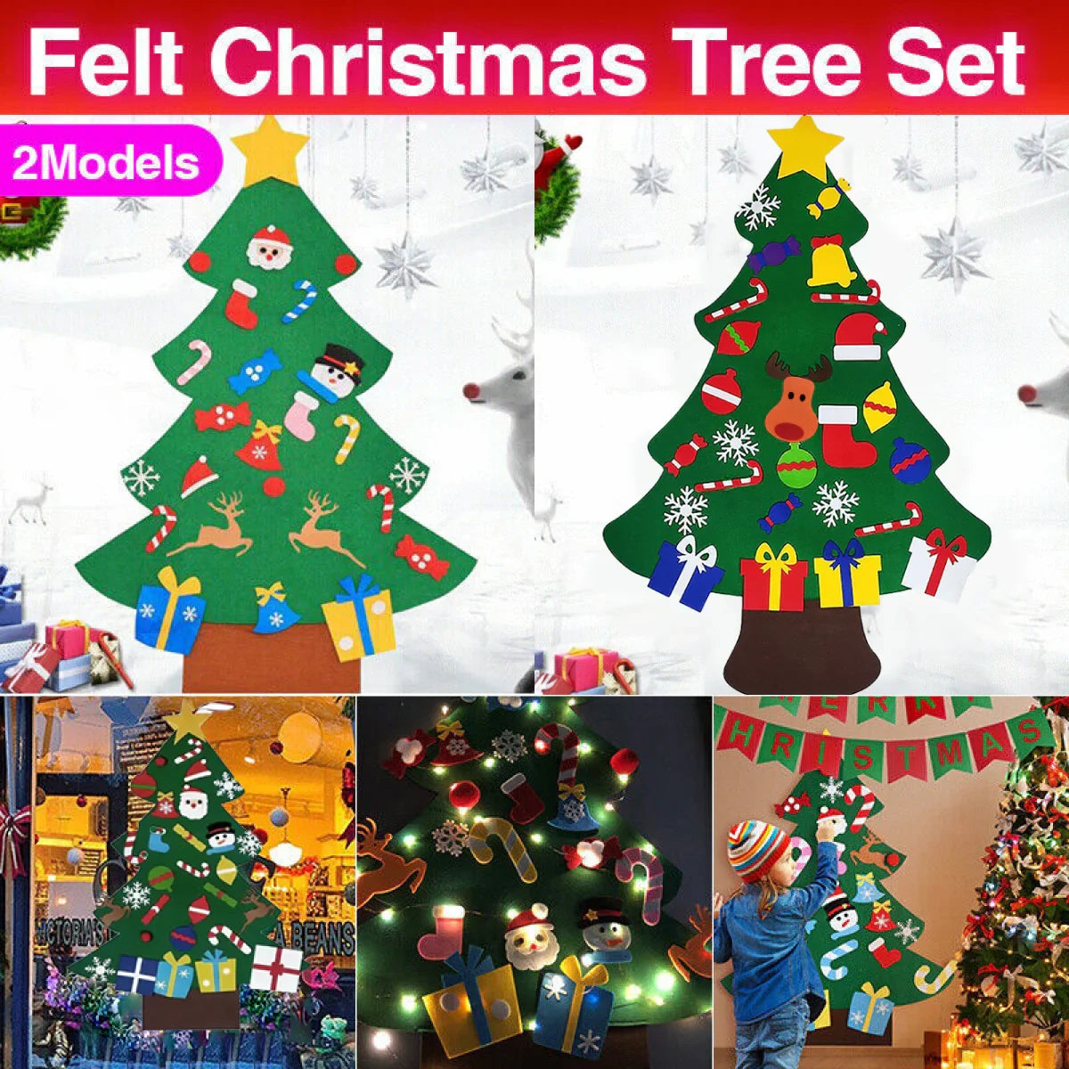 Felt Christmas Tree Set Decorations 1SET 2Styles