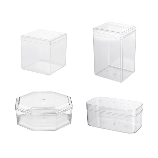 Clear Plastic Biscuit Boxes – 20pcs Assorted Food-Grade Containers