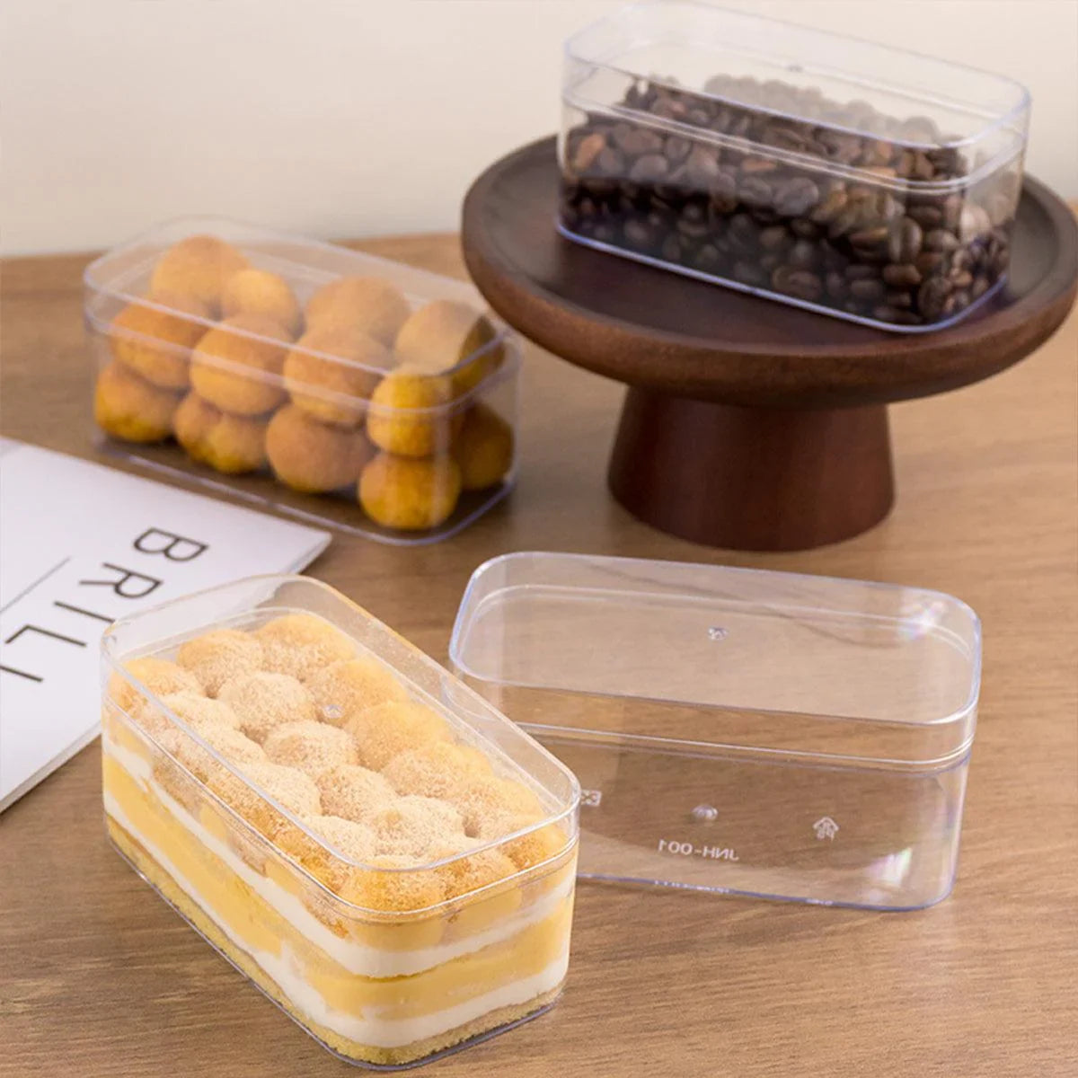 Clear Plastic Biscuit Boxes – 20pcs Assorted Food-Grade Containers