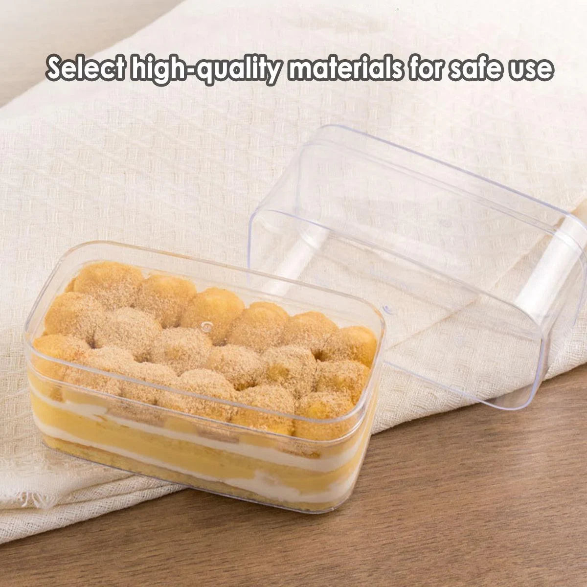 Clear Plastic Biscuit Boxes – 20pcs Assorted Food-Grade Containers