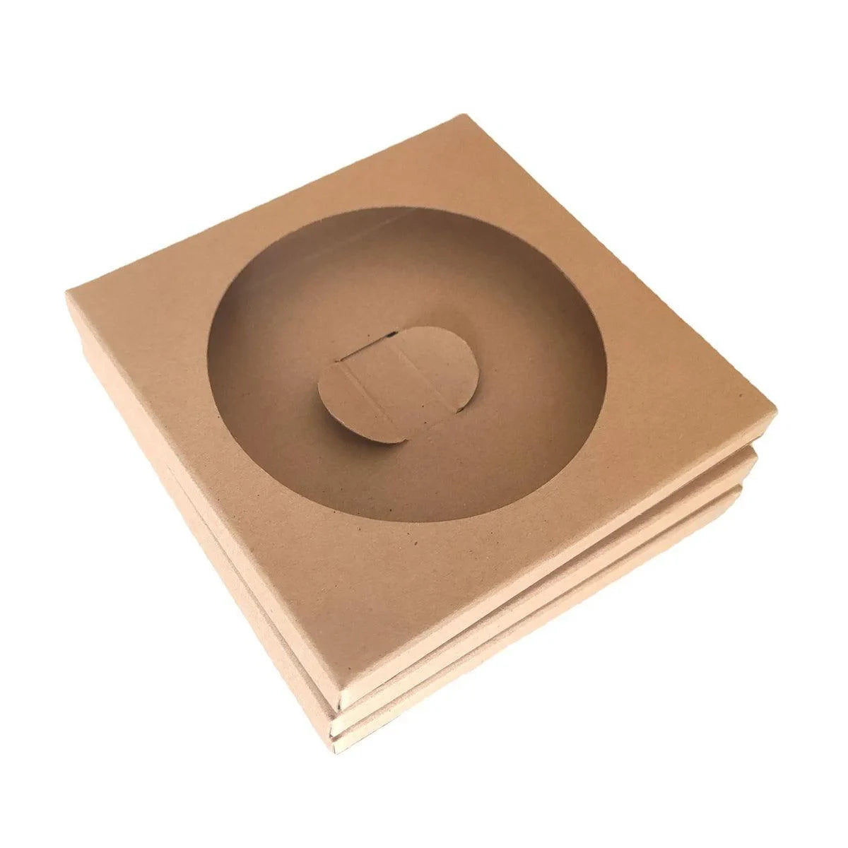 Coaster Holder Kraft Paper 9.5cm x 9.5cm 100 Pieces with Clear Window